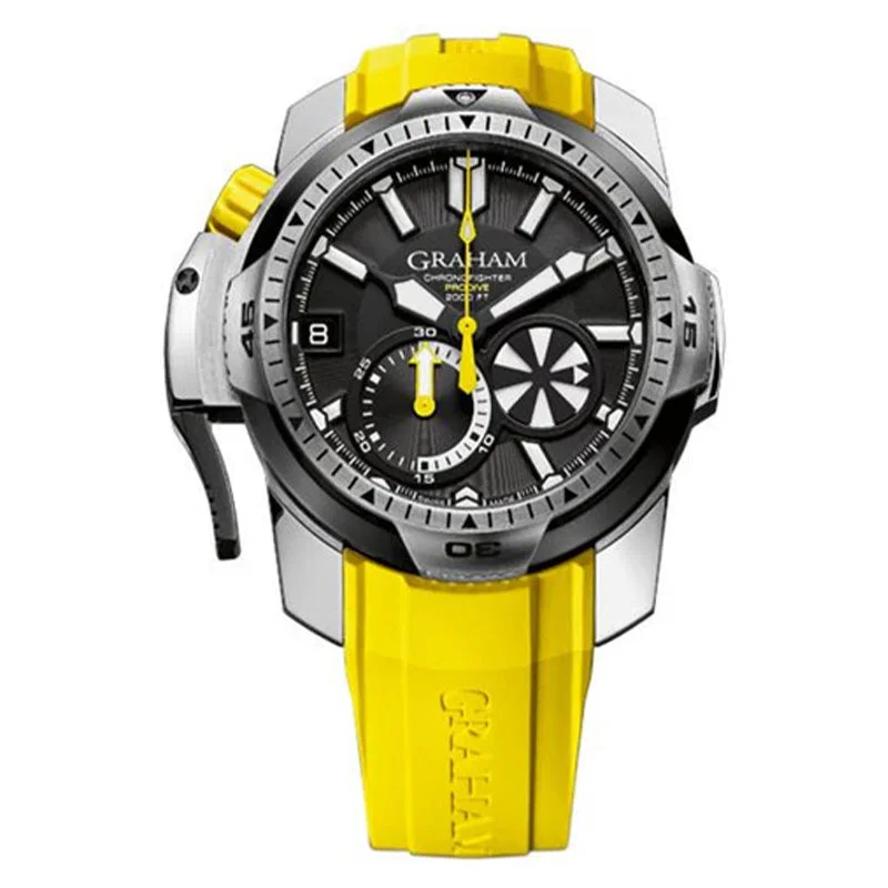 Men's Swiss Watch Automatic Wind Edition-Graham Chronofighter Prodive Yellow Black Watch 2CDAV.B01A.K81F