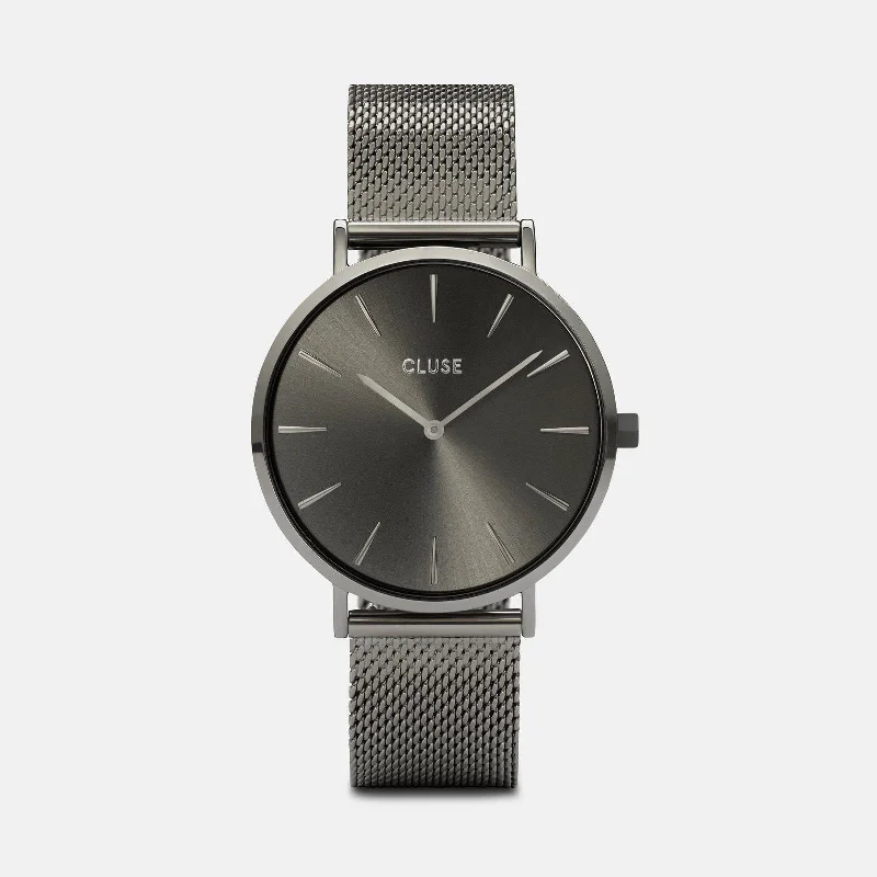 Women's Kinetic Style Mechanical Watches-Boho Chic Watch Mesh, Dark Grey