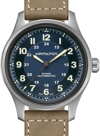 Men's Field Watches Bezel Replacement-Khaki Field Titanium Auto 42 Blue Ref. H70545540
