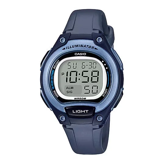 Unisex Oval Case Style Watches-Casio Sports Unisex Blue Digital Watch LW-203-2AVDF