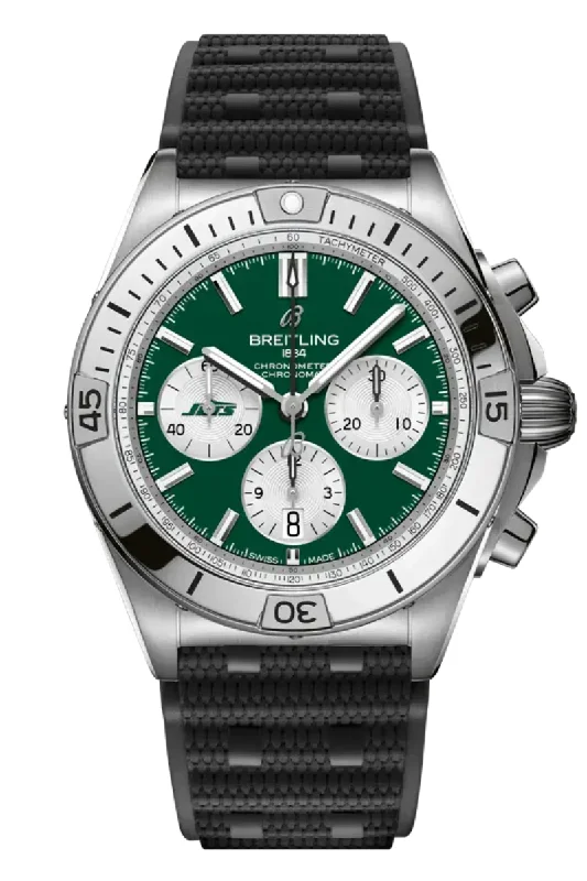 Men's Office Wear Style Dress Watches-Breitling Chronomat B01 42 New York Jets NFL Edition AB01342B1L5S1