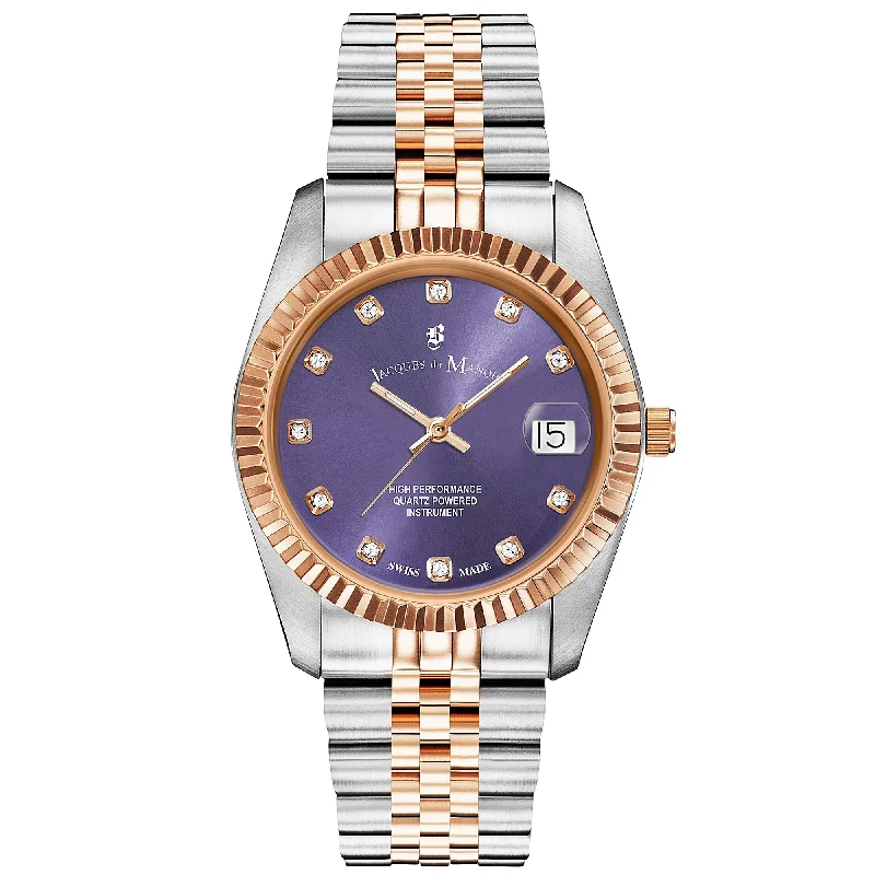 Men's Black Dial Dress Watches-Jacques Du Manoir NRO.41 Ladies Inspiration Two-Tone Watch
