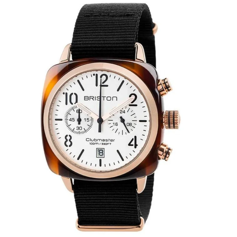 Men's Casual Wear Design Men's Watches-Briston Black Clubmaster Classic Chronograph Watch 17140.PRA.T.2.NB