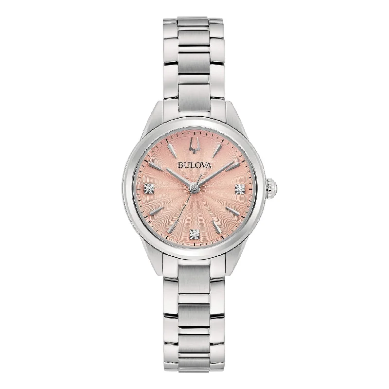 Women's Mechanical Watch Asian Made Edition-Orologio Bulova lady 96P254 Sutton Petite quadrante rosa Women's Mechanical Watch Asian Made Edition-Orologio Bulova lady 96P254 Sutton Petite quadrante rosa