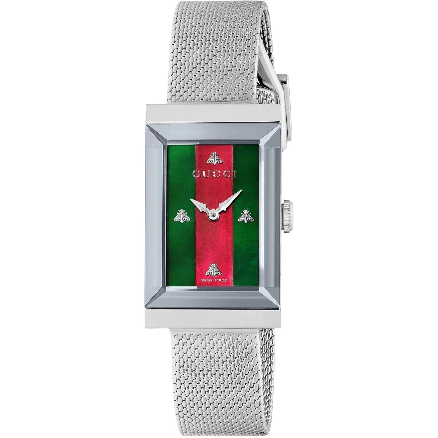 Men's Swiss Mechanical Movement Edition-Gucci YA147401 Ladies G-Frame Silver Watch