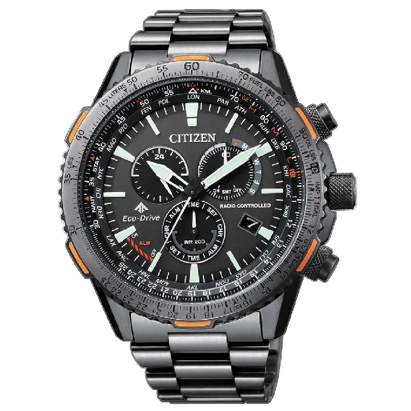 Men's Outdoor Radio Watches-Orologio Citizen CB5007-51H radiocontrollato Acciaio PVD nero