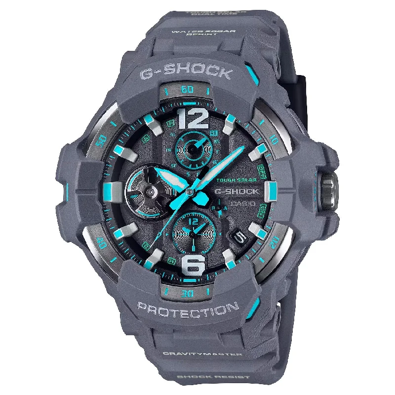 Men's Large Size Sports Watches-Orologio G-Shock GR-B300-8A2ER Gravity Master grigio e azzurro