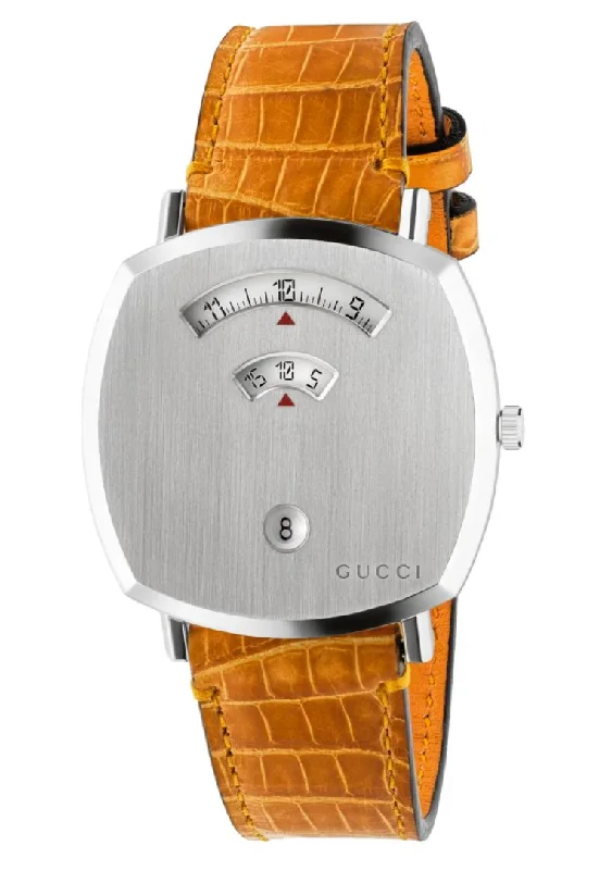 Unisex Engagement Design Watches-Gucci Watch Grip 38mm Silver Orange Alligator YGA15039 Unisex Engagement Design Watches-Gucci Watch Grip 38mm Silver Orange Alligator YGA15039
