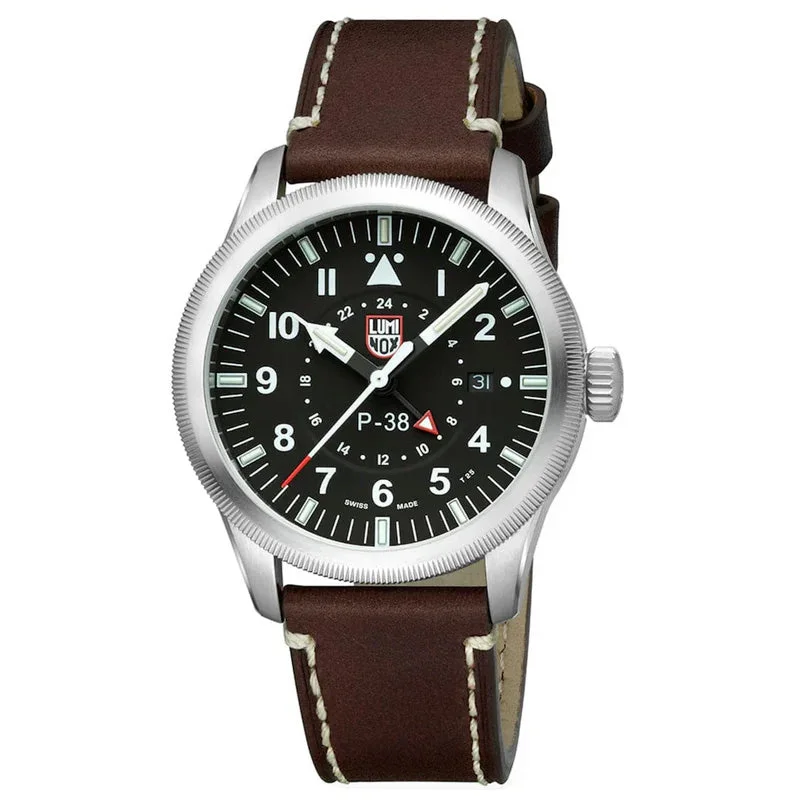 Men's GMT Watches with Dual Time Zone -Luminox Air Pilot P-38 Lightning GMT Men's Brown Watch XA.9521 Men's GMT Watches with Dual Time Zone -Luminox Air Pilot P-38 Lightning GMT Men's Brown Watch XA.9521