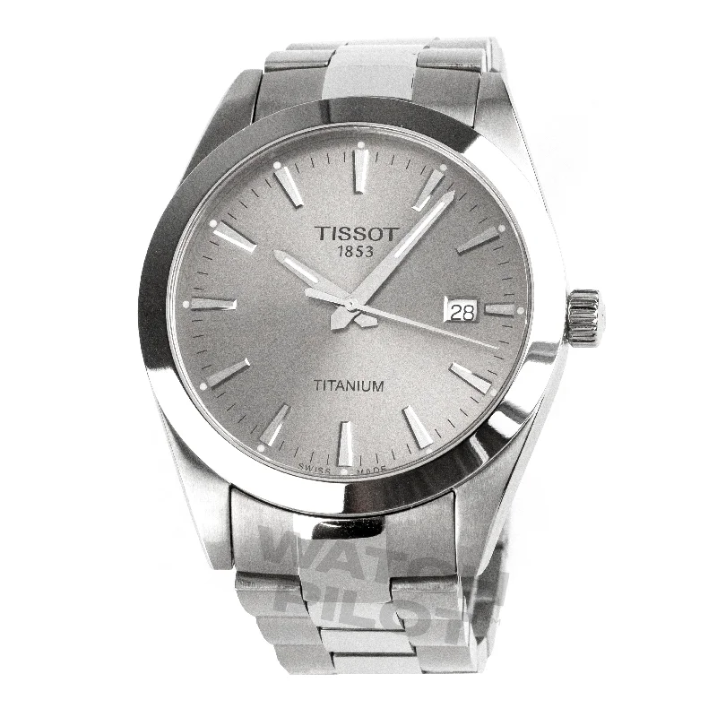 Men's Summer Design Dress Watches-Tissot Gentleman Titanium Men's Grey Watch T1274104408100