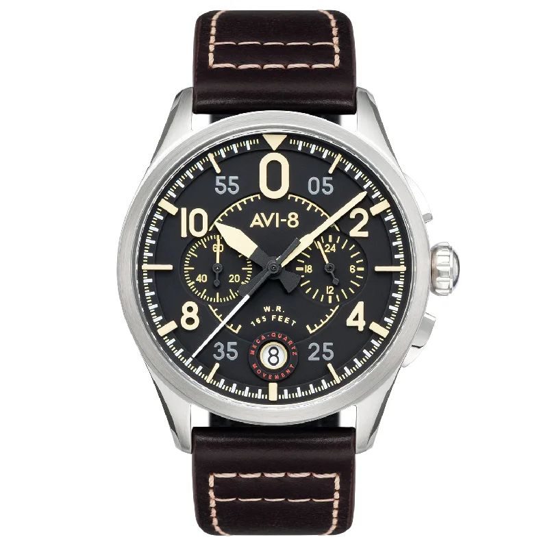 Men's Field Watches New Year's Eve Edition-AVI-8 Spitfire Lock Midnight Oak Chrono Watch AV-4089-01