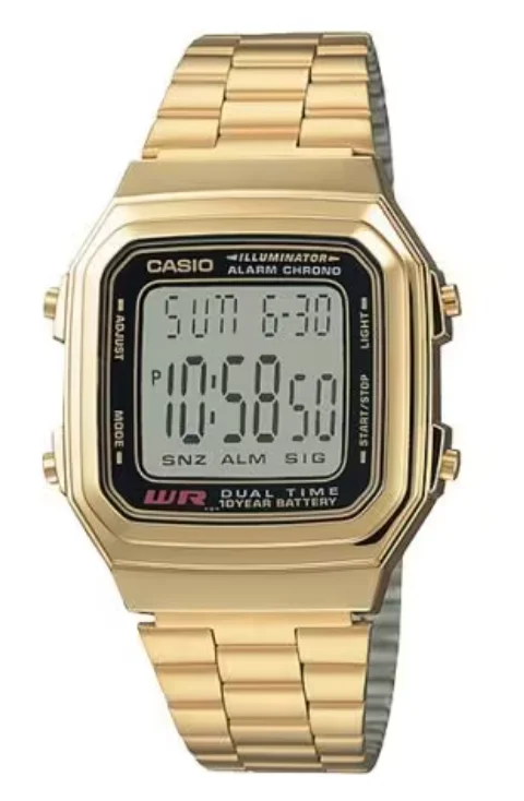 Men's Unique Shape Digital Watches-Casio Unisex Watch Digital Vintage Classic Gold A178WGA-1ADF