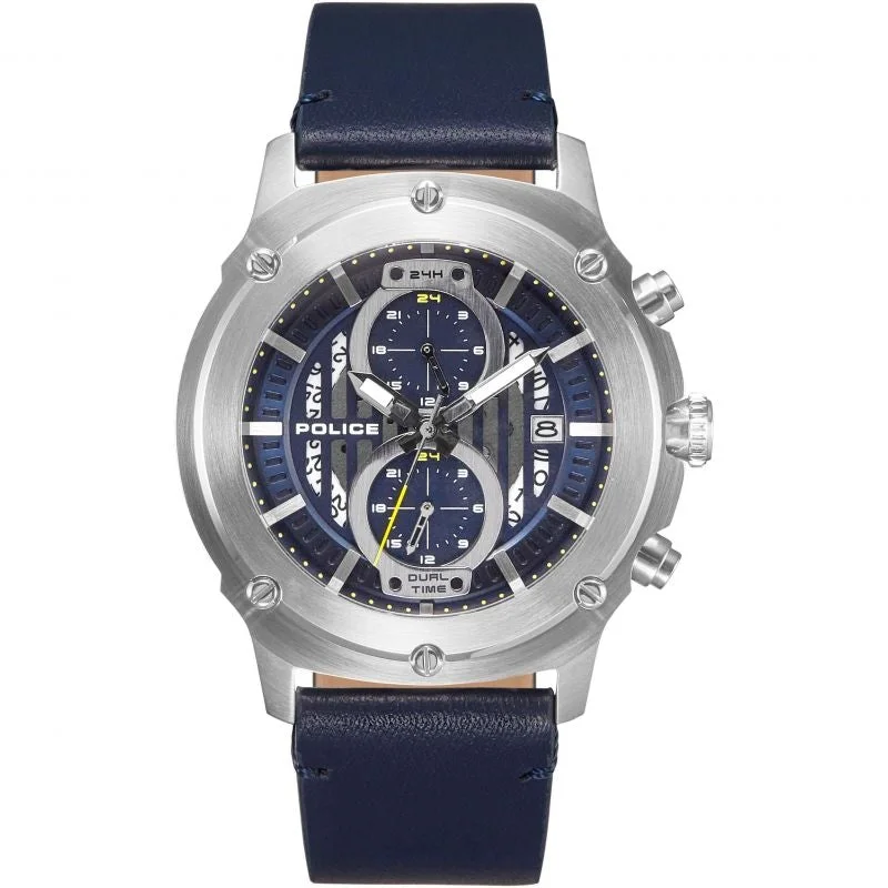 Men's Field Watches Mechanical Movement Edition-Police Black Lulworth Watch 15917JS/03