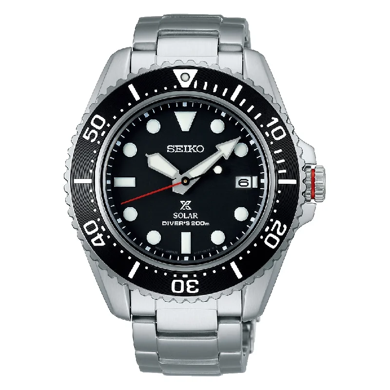 Men's Date Night Design Sports Watches-Orologio Seiko Prospex SNE589P1 nero bracciale acciaio