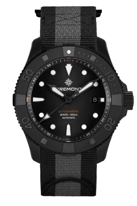 Men's Smart Dress Watches-Bremont Supermarine Ceramic Tactical SM43-DT-BKCER-BK-N-S