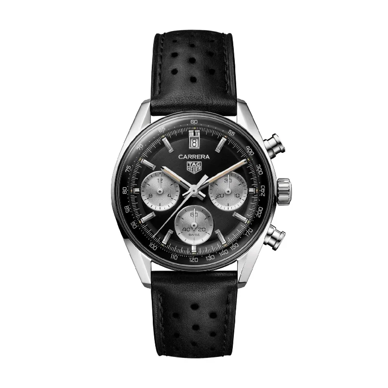 Men's Swiss Spring Edition-Tag Heuer Carrera Men's Black Chronograph Watch CBS2210.FC6534