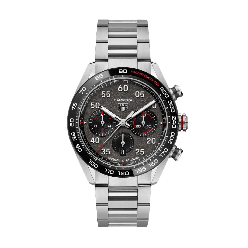 Men's Swiss Smart Edition-Tag Heuer Carrera Men's Grey Chronograph X Porsche Watch CBN2A1F.BA0643