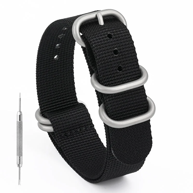 Men's Military Watches with Tachymeter -Thick Premium Woven Nylon Military Watch Strap Band
