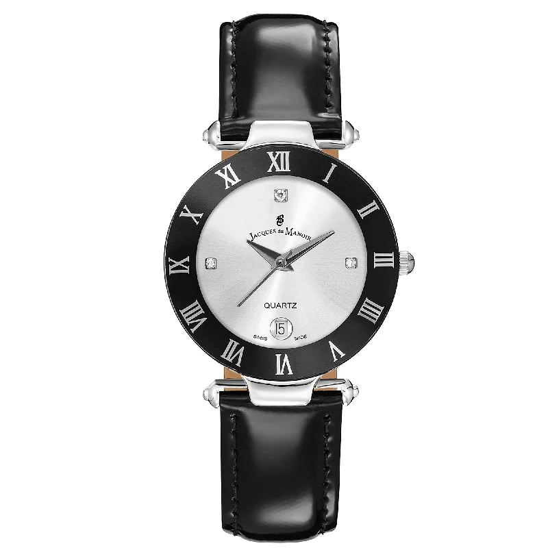 Men's High-End Design Men's Watches-Jacques Du Manoir RC.41 Ladies Coupole Classic Black Watch