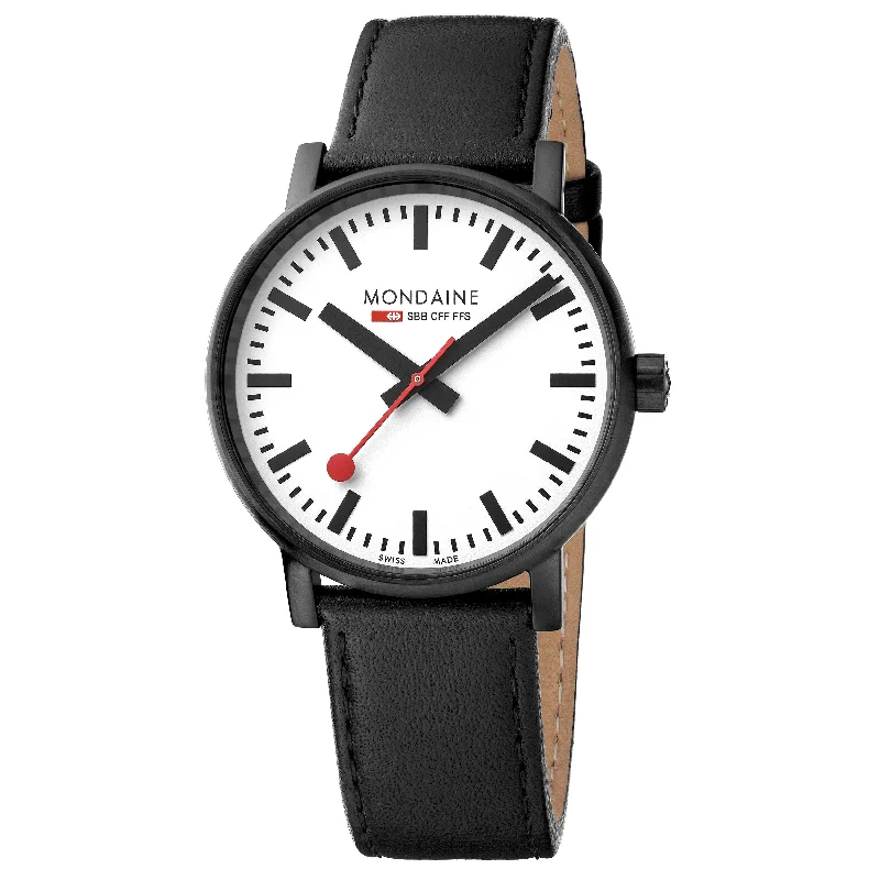 Unisex Quartz Movement Watches-Mondaine Evo2 Unisex White Watch MSE.40111.LB