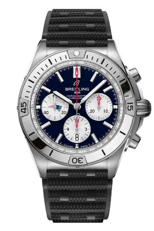 Men's Formal Event Style Dress Watches-Breitling Chronomat B01 42 New England Patriots NFL Edition AB01342B1C7S1