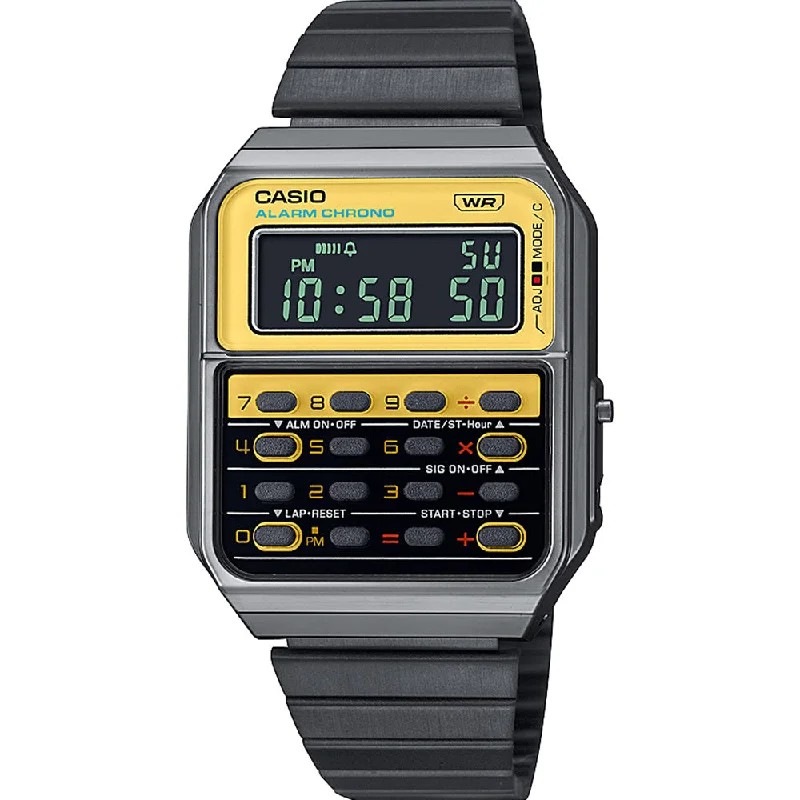 Men's Gift Design Digital Watches-Casio CA500WEGG-9B Vintage Calculator Watch
