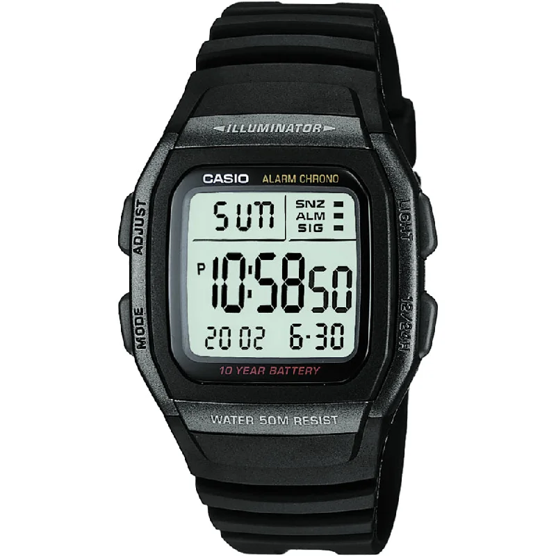 Men's Cushion Case Style Sports Watches-Casio W96H-1B Classic Sports Watch