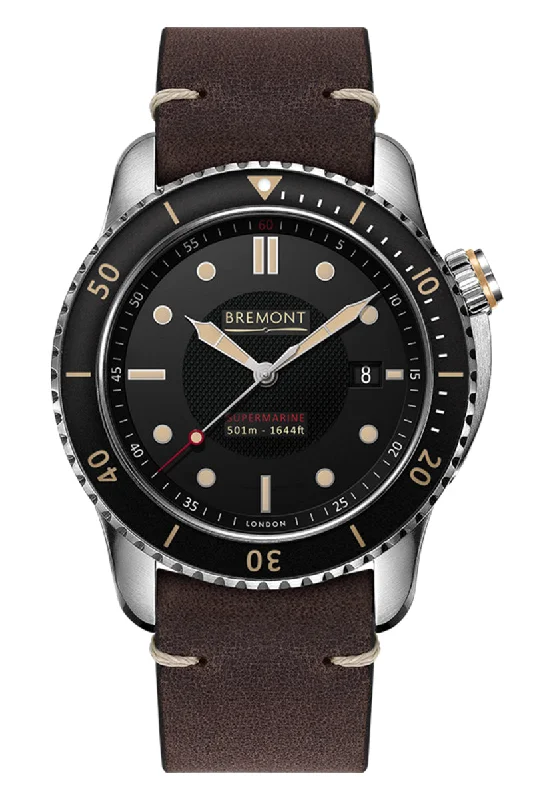Men's Monogrammed Style Dress Watches-Bremont S501/BK