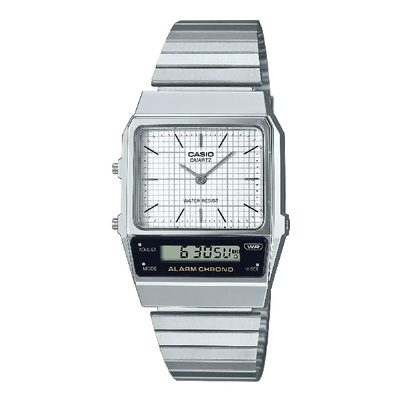 Women's French Made Design Mechanical Watches-Casio vintage AQ-800E-7AEF doppio fuso orario bianco Women's French Made Design Mechanical Watches-Casio vintage AQ-800E-7AEF doppio fuso orario bianco
