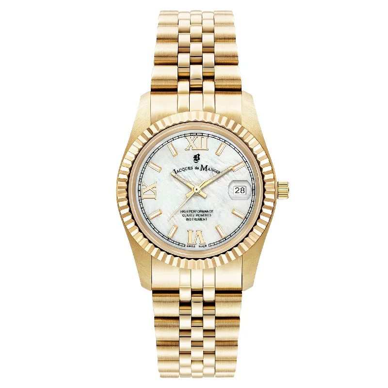 Men's Gift Dress Watches-Jacques Du Manoir Ladies Inspiration Roman Gold Watch JWL01302