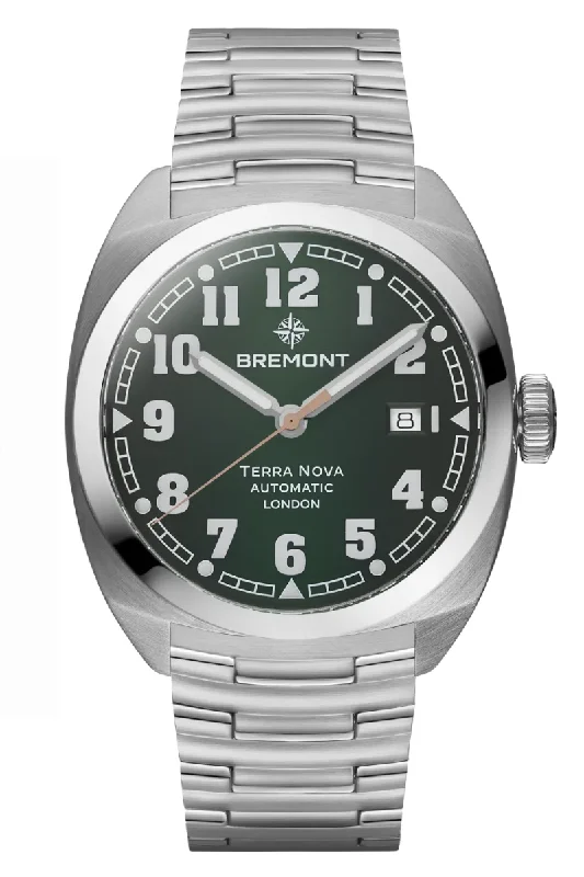 Men's Hand-Wound Dress Watches-Bremont Terra Nova 40.5mm Date TN40-DT-SS-GN-B