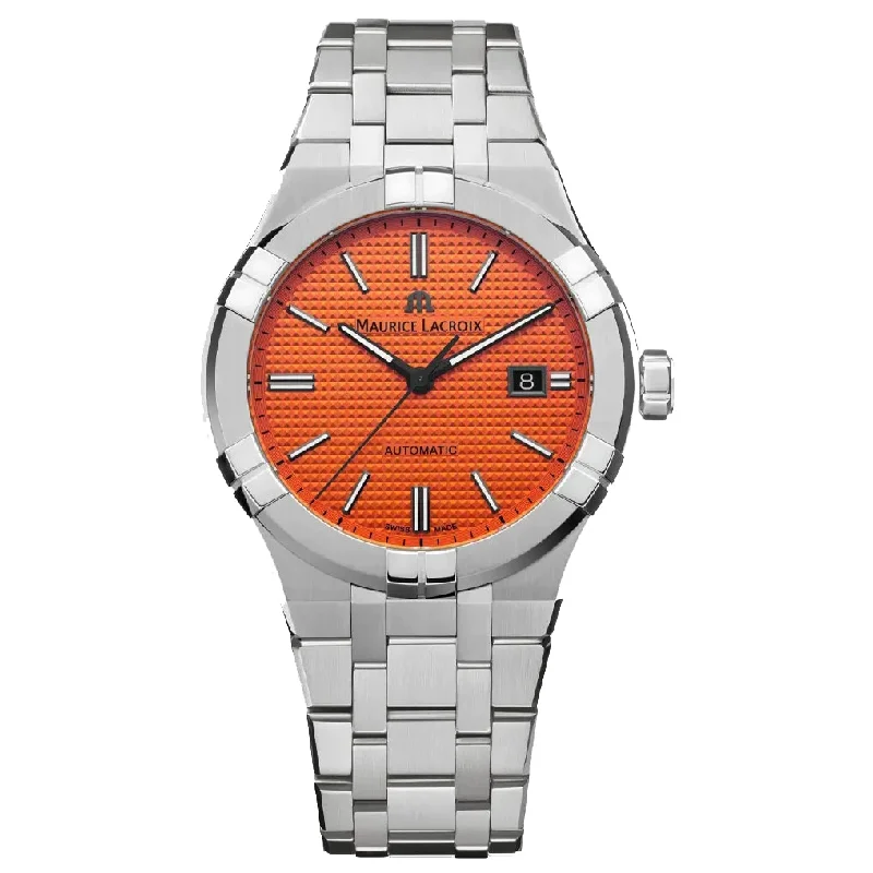 Men's Swiss Kinetic Edition-Maurice Lacroix Aikon Automatic Limited Summer Edition 42mm Men's Orange Watch AI6008-SS00F-530-E