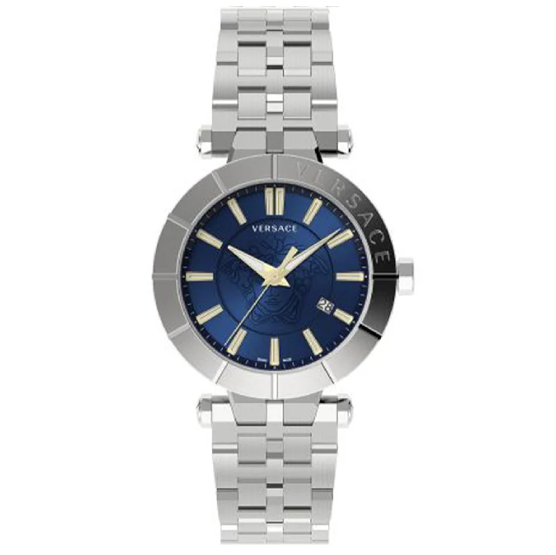 Men's Swiss Customized Edition-Versace Men's Watch V-Race 43mm Blue Bracelet VE2B00421
