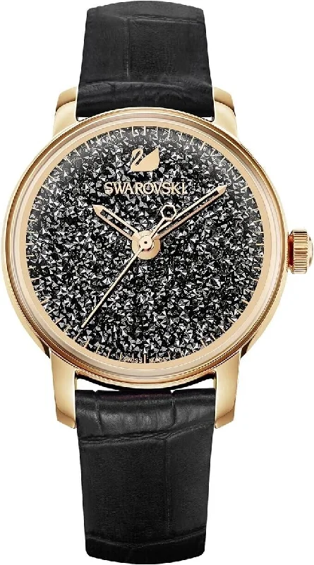 Men's Swiss Special Edition-Swarovski Watch Automatic Crystalline Hours Black 5218902