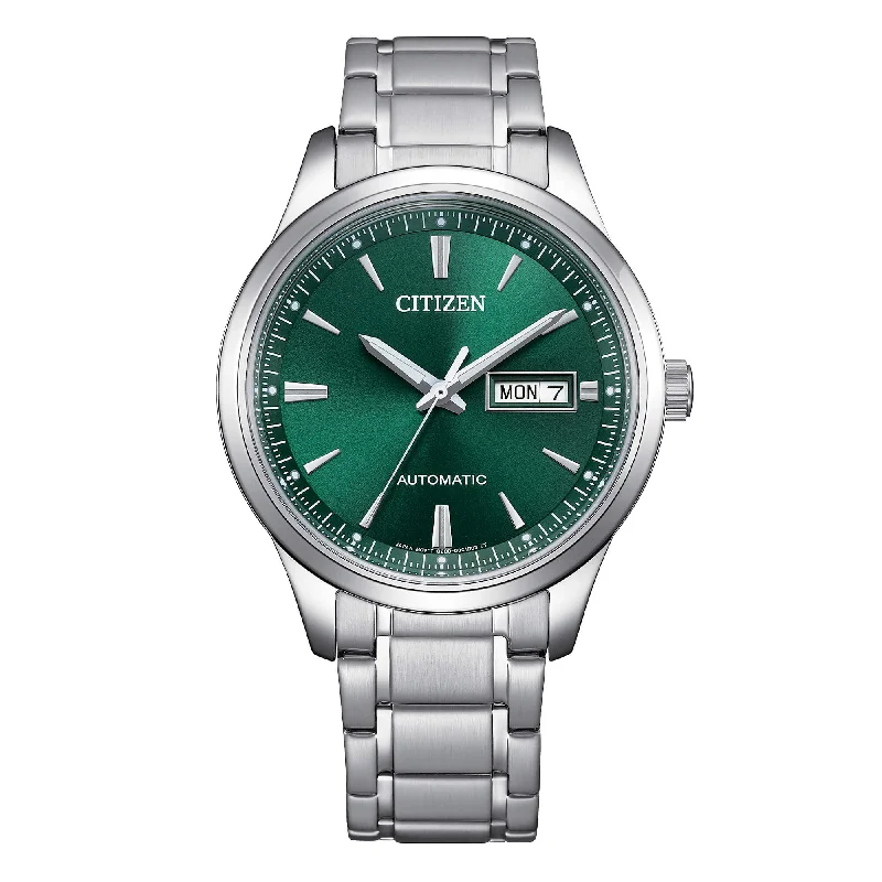 Men's Winter Style Men's Sports Watches-Orologio Citizen Day Date in acciaio con quadrante verde sunray NY4058-79X