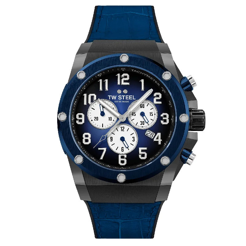 Men's Field Watches Water Resistance-TW Steel Men's Blue Ace Genesis Watch ACE134