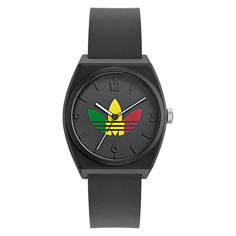 Unisex Asian Made Style Watches-Adidas Originals Project Two Grfx Unisex Black Watch AOST24071