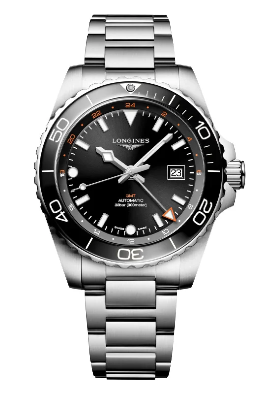 Men's Modern Design Dress Watches-Longines HydroConquest GMT 43mm L3.890.4.56.6