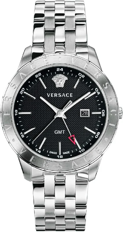 Men's Swiss Special Edition-Versace Men's Watch Univers GMT Black Bracelet VEBK00418