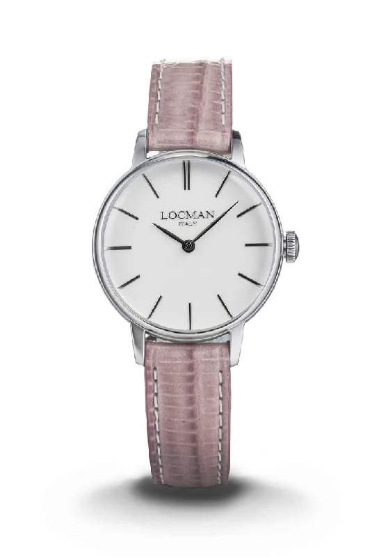 Women's Hand-Wound Style Mechanical Watches-Locman 1960 donna bianco pelle rosa 0253A08A-00WHNKPP Women's Hand-Wound Style Mechanical Watches-Locman 1960 donna bianco pelle rosa 0253A08A-00WHNKPP