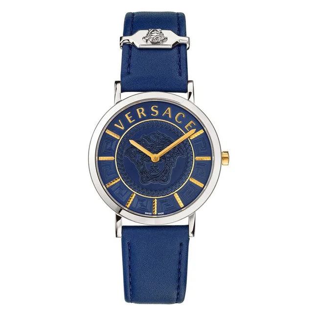 Men's Swiss Watch Movements-Versace Essential Ladies' Blue Watch VEK400121