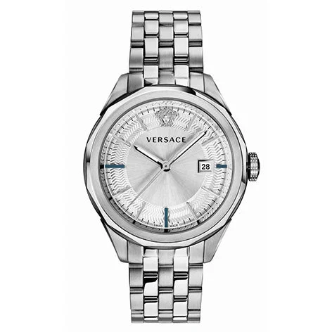 Men's Swiss Hand-Wound Edition-Versace Men's Watch Glaze Silver Bracelet VERA00518