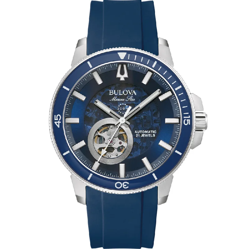 Men's Mechanical Watch Handmade Style-Bulova 96A303 Marine Star Automatic