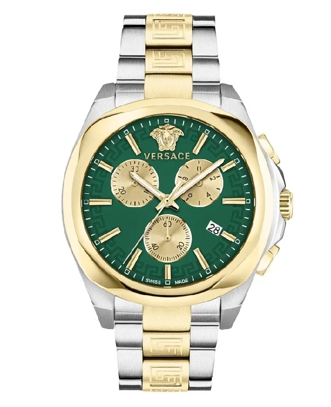 Men's Swiss Engagement Edition-Versace Ladies Watch Chrono 40mm Green Bracelet VE3CA0623