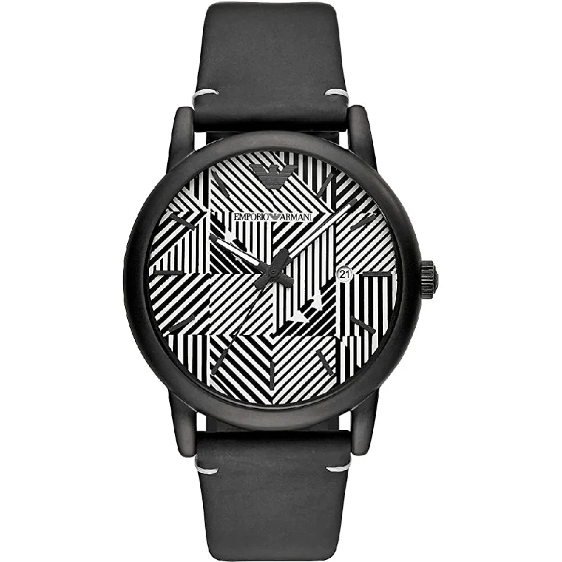 Men's Cushion Case Style Men's Watches-Emporio Armani AR11136 Men's Classic Black Watch