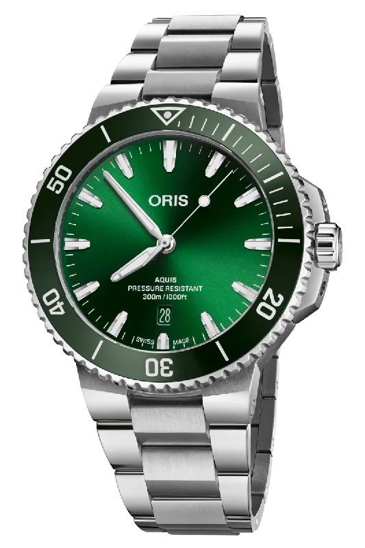 Men's Wedding Dress Watches-Oris Aquis Date 43.5mm 733 7789 4157-07 8 23 04PEB