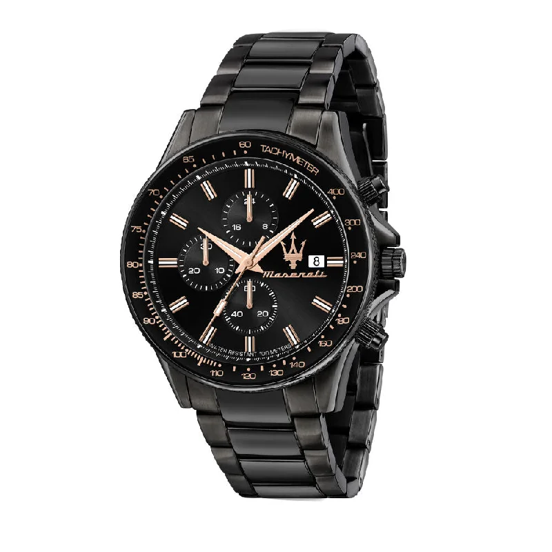 Dress Watches for Men Online-Maserati Men's Sfida  Black Watch R8873640011