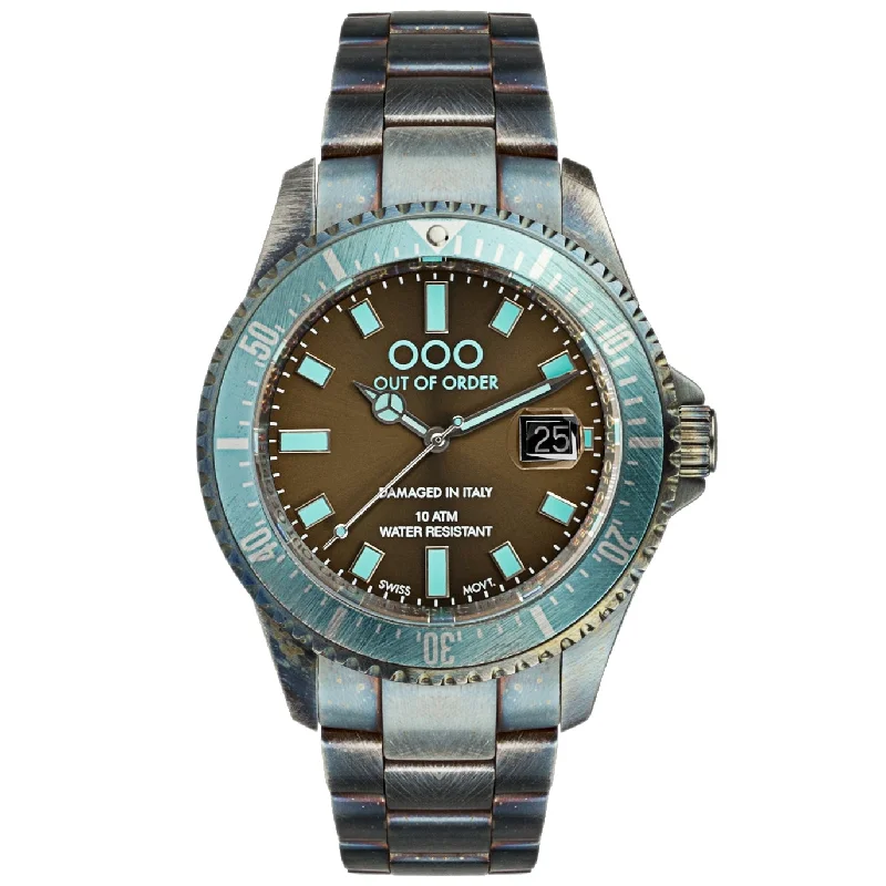 Men's Holiday Season Style Dress Watches-Out Of Order Men's Brown Casanova Watch OOO.001.18-TU.MS