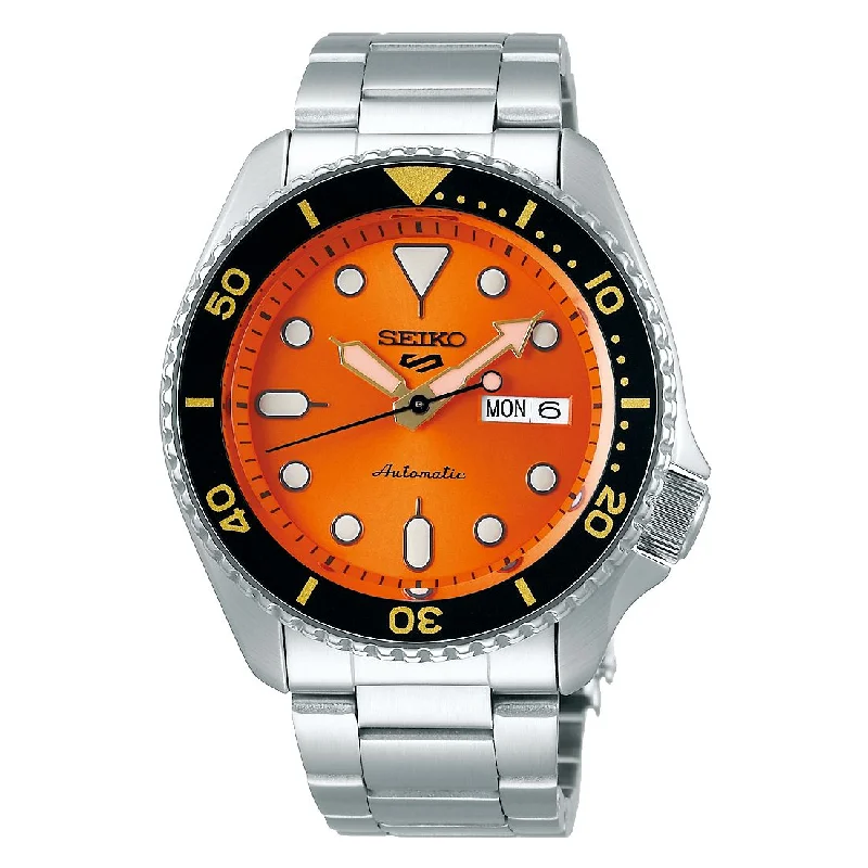Men's Automatic Wind Style Sports Watches-Orologio Seiko 5 sports SRPD59K1 arancione e oro giallo Men's Automatic Wind Style Sports Watches-Orologio Seiko 5 sports SRPD59K1 arancione e oro giallo