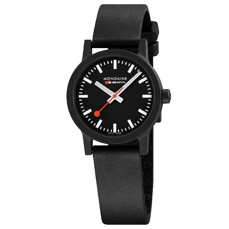 Unisex Date Night Design Watches-Mondaine Essence Unisex Black Watch MS1.32120.RB